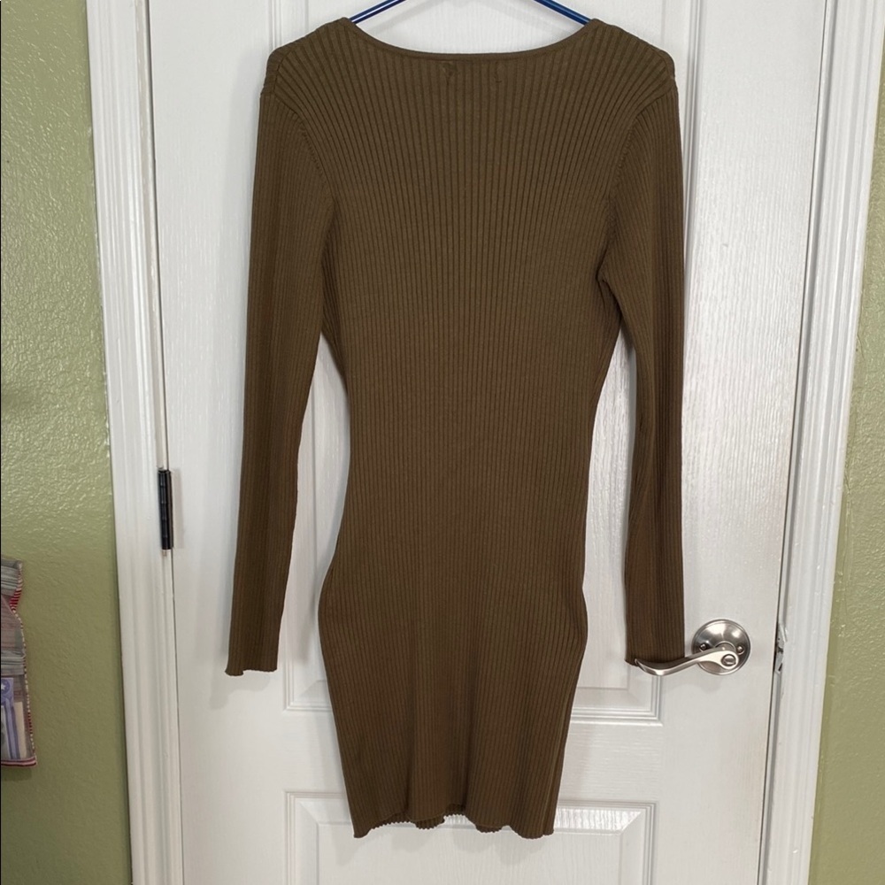 Say What? Green Long Sleeve Wrap Dress - Picture 3 of 16
